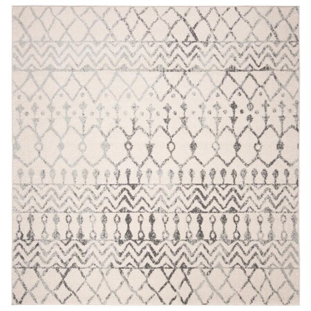 Safavieh 5 x 5 ft. Tulum Power Loomed Square Area Rug Ivory & Grey TUL270A-5SQ